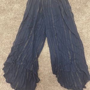 Super cute blue and sparkly gold threaded pants